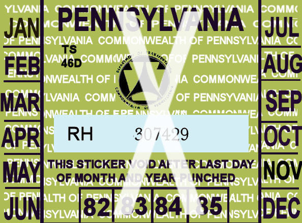 (image for) 1982-1985 Pennsylvania Inspection Sticker